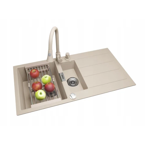 Zestaw - Zlewozmywak Franke S2D 651-100 Beż - bateria wyciągana - dozownik - koszyk