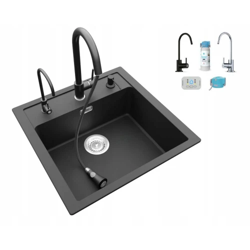 Zestaw - Zlew Franke Sid 610 - bateria wyciągana - filtr DAFI - kranik