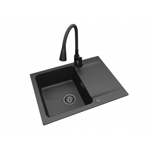 Zlewozmywak Franke Orion OID 611-62 onyx syfon i przelew czarny