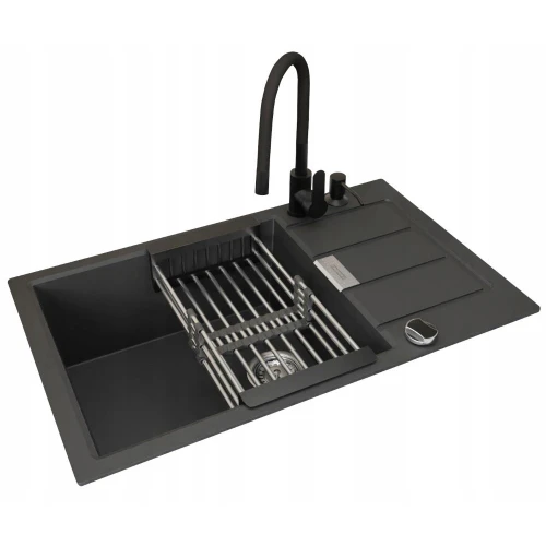 Zlewozmywak Franke S2D Slim 611-78 XL - Bateria elastyczna - dozownik - koszyk