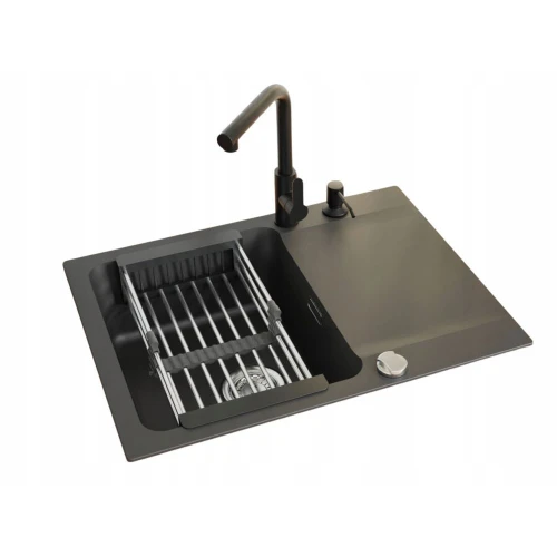 Zestaw - Zlewozmywak Franke ORION OID 611-62 - bateria wyciągana wylewka - dozownik - koszyk 