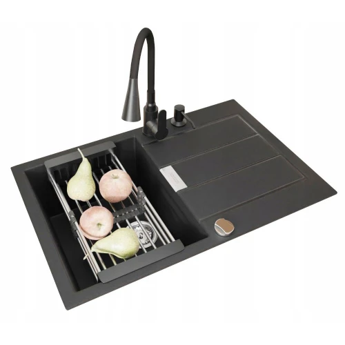 Zlewozmywak Franke S2D 611-78 - Bateria giętka - dozownik - ociekarka - syfon