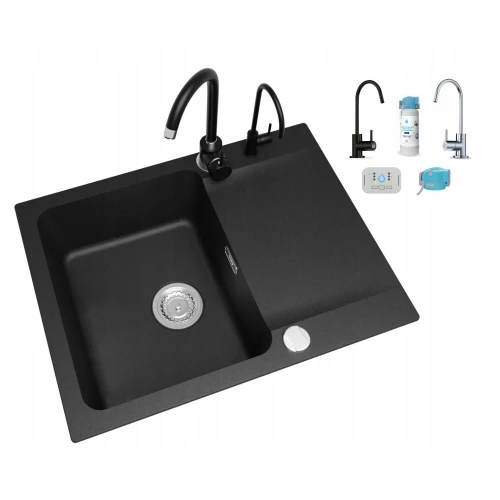 Zlewozmywak jednkomorowy Franke OID 611-62 - bateria - filtr DAFI Comfort Flow