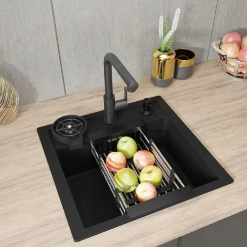 Zlewozmywak FRANKE Sid 610 - bateria wyciągana dozo - wkładka - myjka