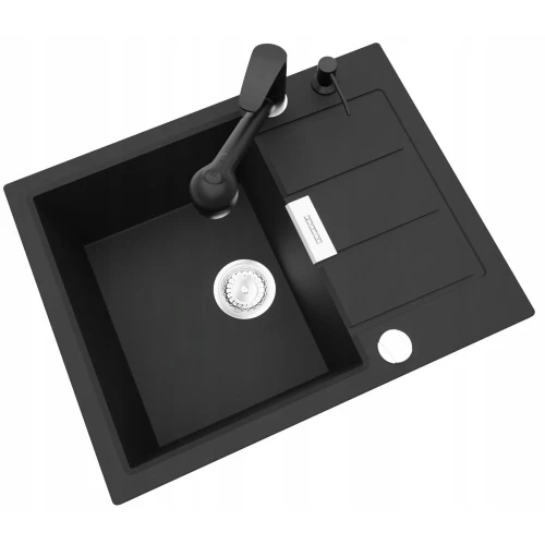 Zlewozmywak FRANKE S2D 611-62 ONYX - bateria wyciągana - dozownik - syfon