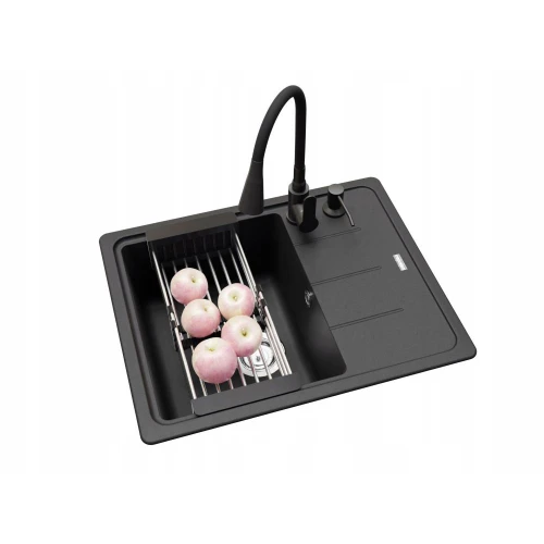 Zestaw - zlew Franke BFG 611-62 onyx - bateria kuchenna - dozownik - koszyk