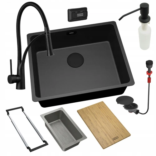 Zestaw - zlew podblatowy Franke MRG 210 - bateria Nexo - dozownik - syfon