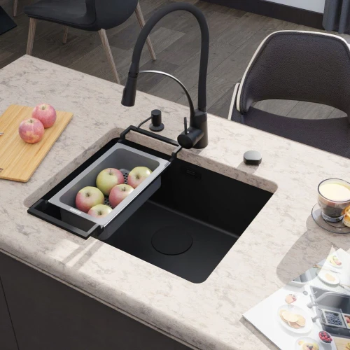 Zestaw - zlew podblatowy Franke MRG 210 - bateria Nexo - dozownik - syfon