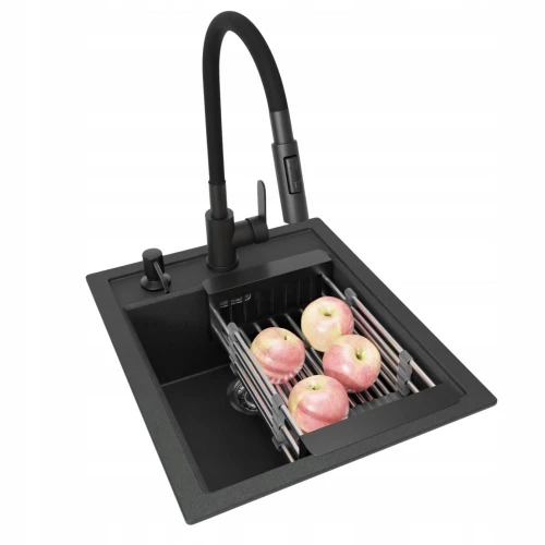 Zestaw - zlew Franke SID 610-40 - bateria Reno - dozownik - koszyk