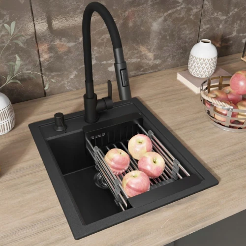 Zestaw - zlew Franke SID 610-40 - bateria Reno - dozownik - koszyk