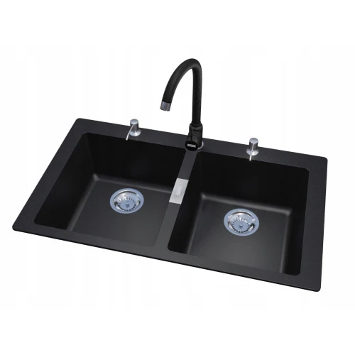 Zestaw - zlew dwukomorowy Franke Sirius S2D 620 - bateria Pola - dwa dozowniki