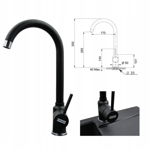 Zestaw - zlew dwukomorowy Franke Sirius S2D 620 - bateria Pola - dwa dozowniki