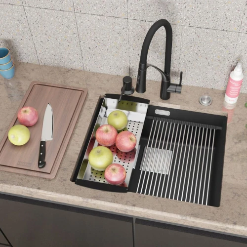 Zestaw - Zlewozmywak Franke podwieszany KNG 110-52 - bateria Nexo - dozownik