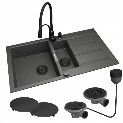 Zestaw -zlew Franke S2D 651-100 - bateria Nexo - dozownik - syfon