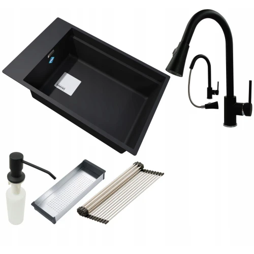 Zestaw - zlew Franke KNG 110-62 - bateria Snake - dozownik - akcesoria