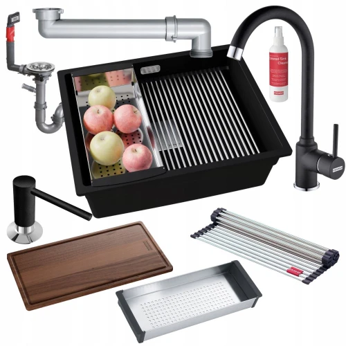 Zestaw - Zlewozmywak Franke podwieszany KNG 110-52 - bateria Pola - dozownik