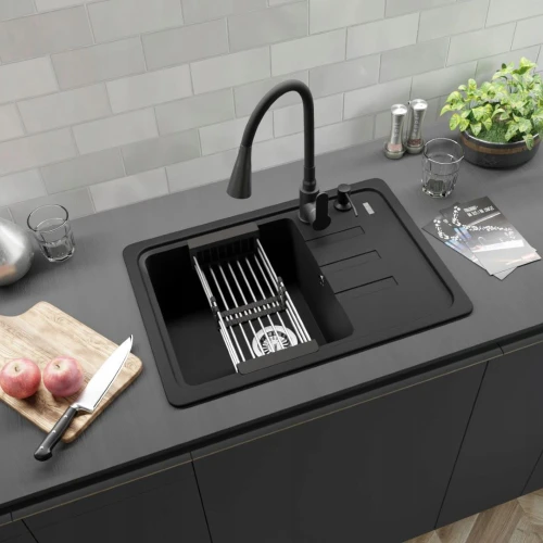 Zestaw - zlew Franke BSG 611-62 - bateria kuchenna - dozownik - koszyk 