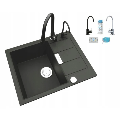 Zestaw - zlew Franke S2D 611-62 - bateria Snake Slim - filtr Dafi