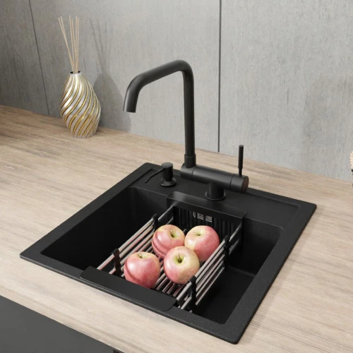 Zestaw - zlew Franke Sid 610 - bateria podokienna Salsa - dozownik - koszyk