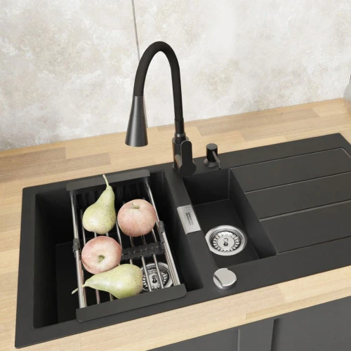 Zestaw - Zlewozmywak Franke S2D SID 651-100 - bateria Flexo - dozownik - koszyk