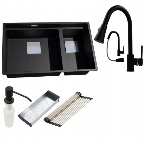 Zestaw - zlew Franke KNG 160 - bateria Snake - dozownik - akcesoria