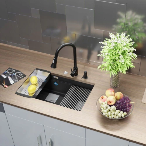 Zestaw - zlew Franke KNG 160 - bateria Snake - dozownik - akcesoria