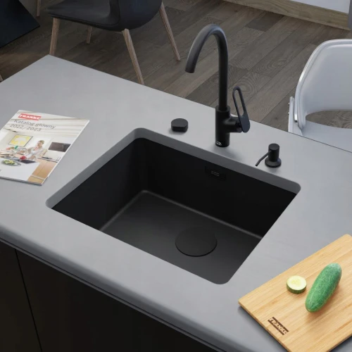 Zestaw - zlew podwieszany Franke MRG 210 - bateria Tierra - dozownik - syfon