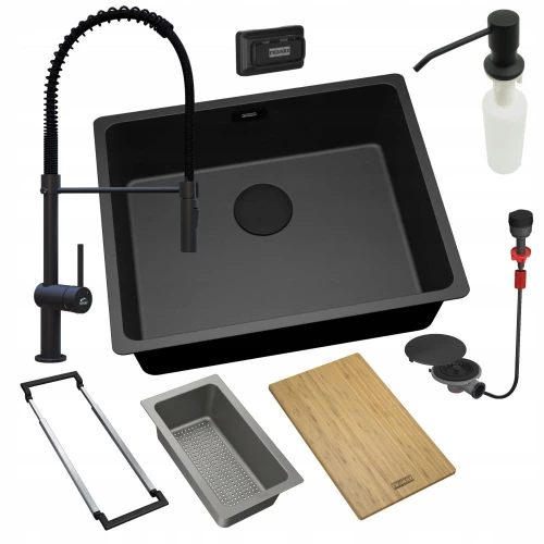 Zestaw - zlew podblatowy Franke MRG 210 - bateria Rhea - dozownik - syfon