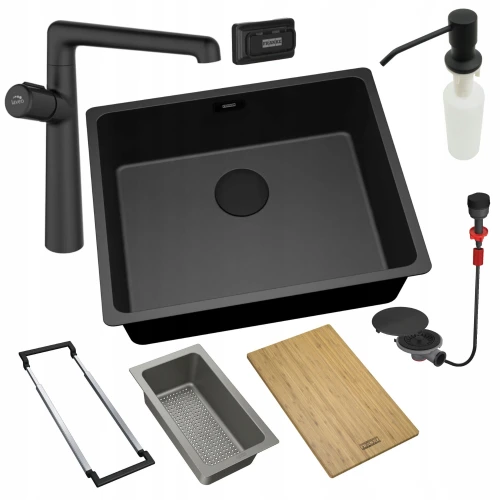 Zestaw - zlew podwieszany Franke MRG 210 - bateria Pretto - dozownik - syfon