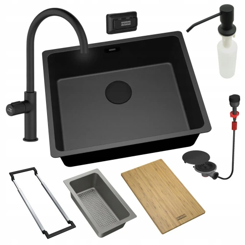 Zestaw - zlew podwieszany Franke MRG 210 - bateria U Pretto - dozownik - syfon