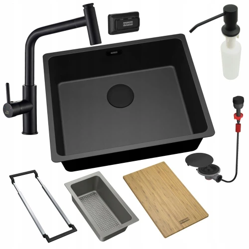 Zestaw - zlew podblatowy Franke MRG 210 - bateria Toro - dozownik - syfon