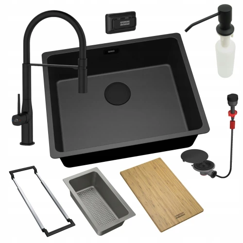 Zestaw - zlew podblatowy Franke MRG 210 - bateria Pola - dozownik - syfon