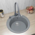 Zlewozmywak-Franke-Solo-SOD-610-50-okragly-szary-bateria-gietka-dozownik-Stan-opakowania-oryginalne.jpg