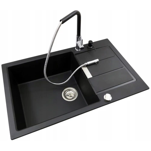 Zestaw - zlew Franke Sid 611-78 XL - bateria Linea 2 - dozownik - syfon